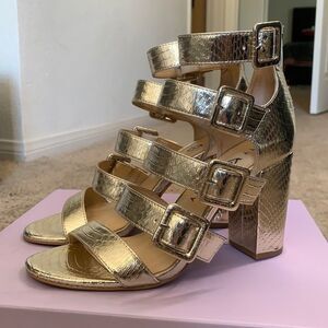 Katy Perry Collections Gold Strappy Heels